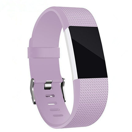 Square Pattern Adjustable Sport Wrist Strap for FITBIT Charge 2, Size: S, 10.5x8.5cm (Light Purple)-garmade.com