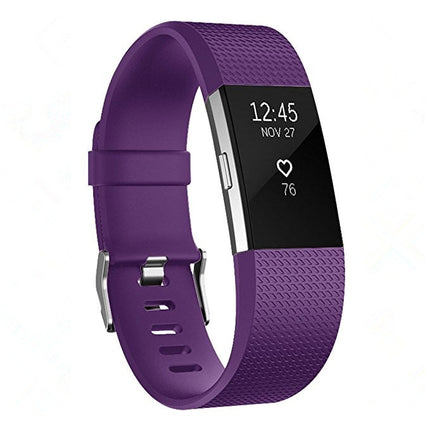 Square Pattern Adjustable Sport Wrist Strap for FITBIT Charge 2, Size: S, 10.5x8.5cm (Purple)-garmade.com