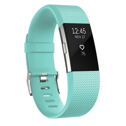 Square Pattern Adjustable Sport Wrist Strap for FITBIT Charge 2, Size: S, 10.5x8.5cm (Cyan)-garmade.com