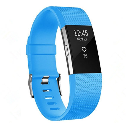 Square Pattern Adjustable Sport Wrist Strap for FITBIT Charge 2, Size: S, 10.5x8.5cm (Sky Blue)-garmade.com