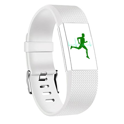 Square Pattern Adjustable Sport Wrist Strap for FITBIT Charge 2, Size: S, 10.5x8.5cm (White)-garmade.com