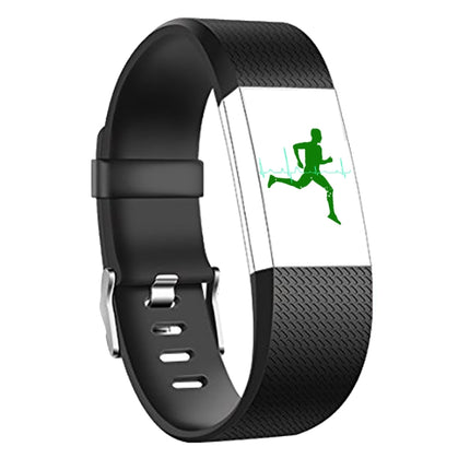 Square Pattern Adjustable Sport Wrist Strap for FITBIT Charge 2, Size: L, 12.5x8.5cm(Black)-garmade.com