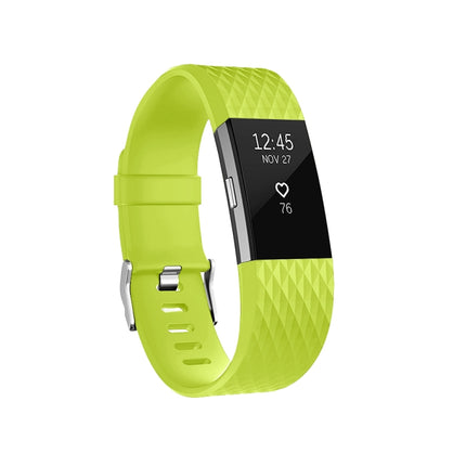 Diamond Pattern Adjustable Sport Wrist Strap for FITBIT Charge 2, Size: S, 10.5x8.5cm(Green)-garmade.com