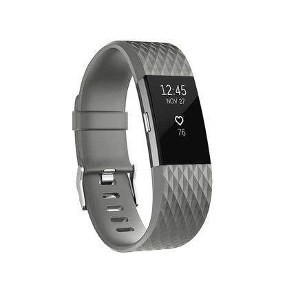 Diamond Pattern Adjustable Sport Wrist Strap for FITBIT Charge 2, Size: S, 10.5x8.5cm(Grey)-garmade.com
