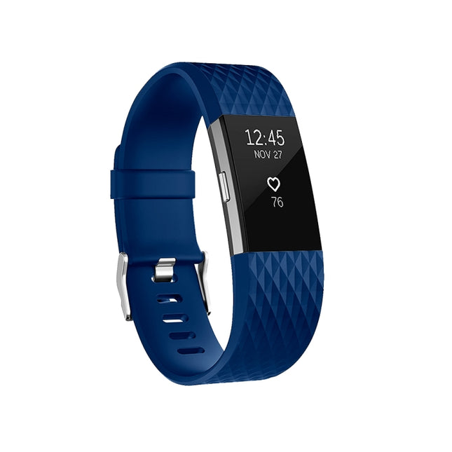 Diamond Pattern Adjustable Sport Wrist Strap for FITBIT Charge 2, Size: S, 10.5x8.5cm(Blue)-garmade.com