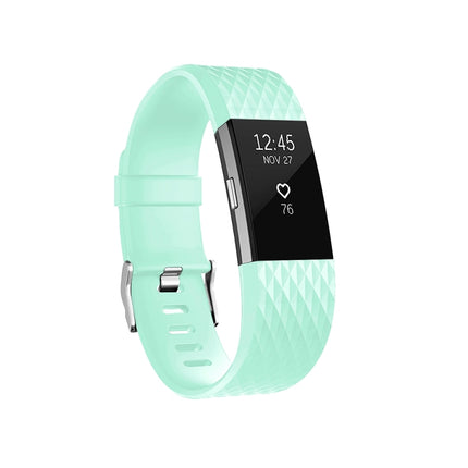 Diamond Pattern Adjustable Sport Wrist Strap for FITBIT Charge 2, Size: S, 10.5x8.5cm(Cyan)-garmade.com