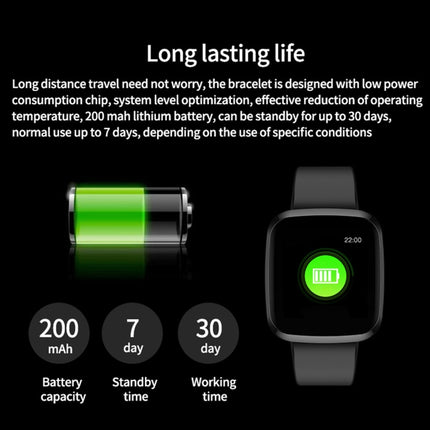 P3 1.3 inch IPS Color Screen IP68 Waterproof Smart Watch Wristband,Support Message Reminder / Heart Rate Monitor / Blood Oxygen Monitoring / Blood Pressure Monitoring/ Sleeping Monitoring (Black)-garmade.com