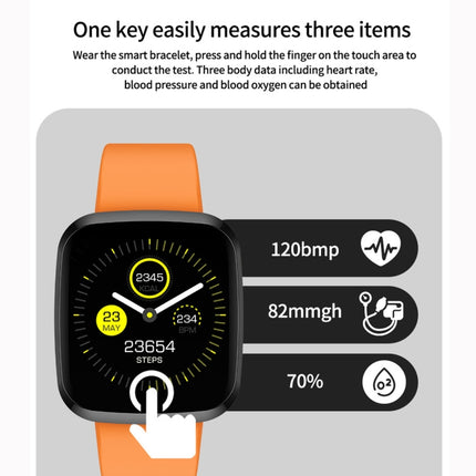 P3 1.3 inch IPS Color Screen IP68 Waterproof Smart Watch Wristband,Support Message Reminder / Heart Rate Monitor / Blood Oxygen Monitoring / Blood Pressure Monitoring/ Sleeping Monitoring (Orange)-garmade.com