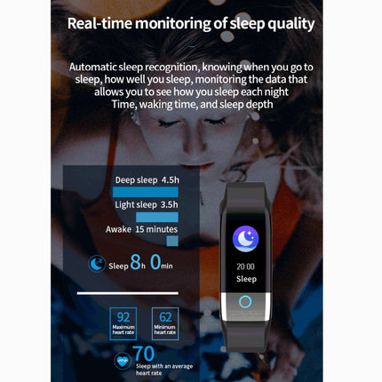 X1 1.08 inch Color Screen IP67 Waterproof Smart Watch Wristband,Support Message Reminder / Heart Rate Monitor / Blood Oxygen Monitoring / Blood Pressure Monitoring/ Sleeping Monitoring (Blue)-garmade.com