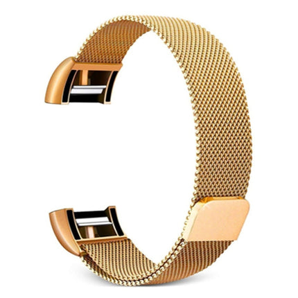 Smart Watch Stainless Steel Wrist Strap Watchband for FITBIT Charge 2, Size: L(Gold)-garmade.com
