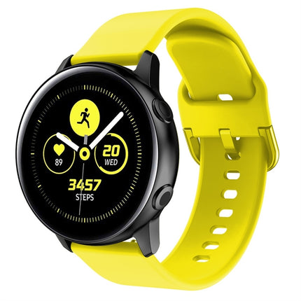 Smart Watch Electroplated Buckle Wrist Strap Watchband for Galaxy Watch Active (Yellow)-garmade.com