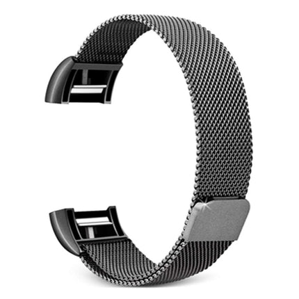 Smart Watch Stainless Steel Wrist Strap Watchband for FITBIT Charge 2, Size: S (Black)-garmade.com
