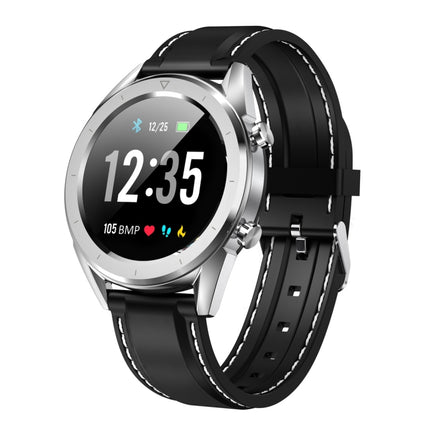 DT28 1.54inch IP68 Waterproof Silicone Strap Smartwatch Bluetooth 4.2, Support Incoming Call Reminder / Blood Pressure Monitoring / Watch Payment(Black Silver)-garmade.com