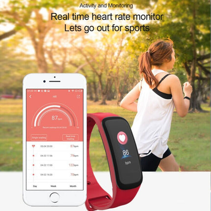 TLW B1 Plus Fitness Tracker 0.96 inch Color Screen Bluetooth 4.0 Wristband Smart Bracelet, IP67 Waterproof, Support Sports Mode / Heart Rate Monitor / Sleep Monitor / Information Reminder (Red)-garmade.com