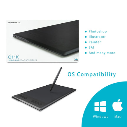 HUION Inspiroy Series Q11K 5080LPI Professional Art USB Graphics Drawing Tablet for Windows / Mac OS, with Digital Pen-garmade.com