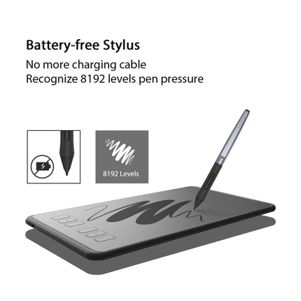 HUION Inspiroy Series H640P 5080LPI Professional Art USB Graphics Drawing Tablet for Windows / Mac OS, with Battery-free Pen-garmade.com