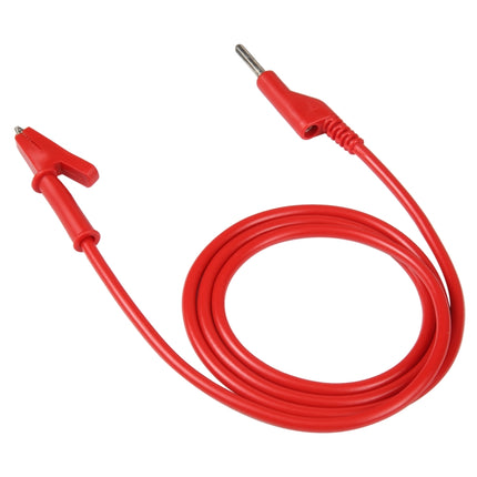 Thick Probe to Alligator Clip Test Lead Single Cable, Length: 1m (Red)-garmade.com