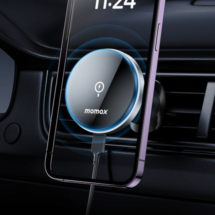 MOMAX CM25A Magnetic Wireless Charger Car Air Outlet Phone Holder-garmade.com