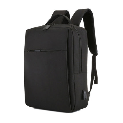 POFOKO Large-capacity Waterproof Oxford Cloth Business Casual Backpack with External USB Charging Design for 15.6 inch Laptops(Black)-garmade.com