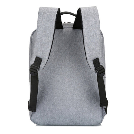 POFOKO Large-capacity Waterproof Oxford Cloth Business Casual Backpack with External USB Charging Design for 15.6 inch Laptops(Black)-garmade.com