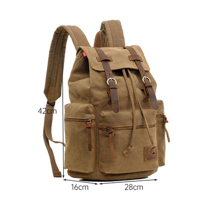AUGUR 1039 Men Retro Canvas Backpack Shoulders Laptop Bag(Yellowish-brown)-garmade.com