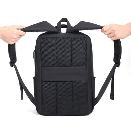 cxs-611 Multifunctional Oxford Laptop Bag Backpack(Light Grey)-garmade.com