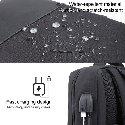 cxs-611 Multifunctional Oxford Laptop Bag Backpack(Light Grey)-garmade.com