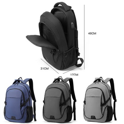 cxs-612 Multifunctional Oxford Laptop Bag Backpack (Dark Blue)-garmade.com