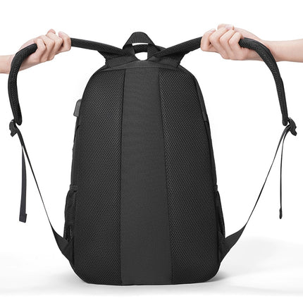 cxs-612 Multifunctional Oxford Laptop Bag Backpack (Black)-garmade.com