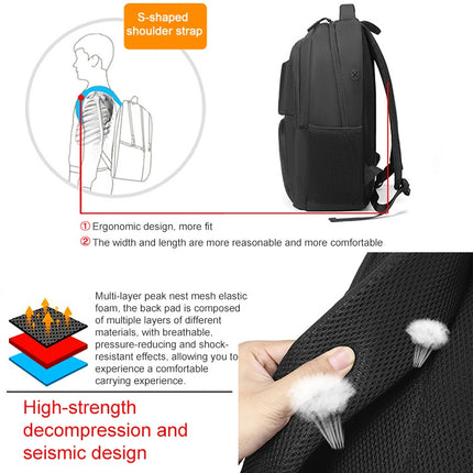 cxs-615 Multifunctional Oxford Laptop Bag Backpack (Dark Gray)-garmade.com