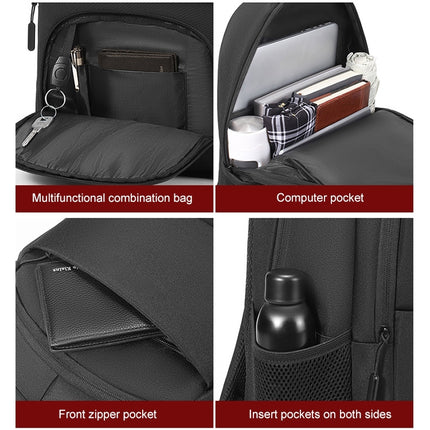 cxs-615 Multifunctional Oxford Laptop Bag Backpack (Light Grey)-garmade.com