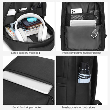 cxs-619 Multifunctional Oxford Laptop Bag Backpack (Black)-garmade.com