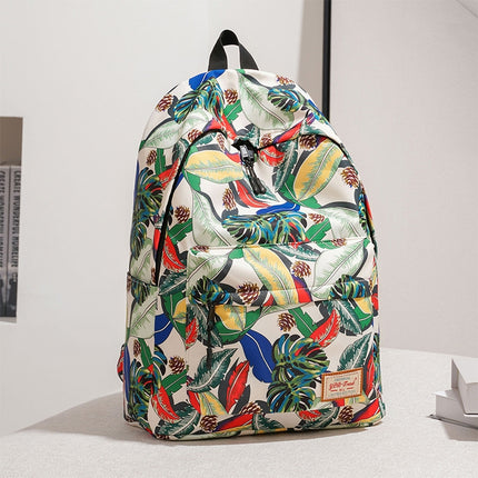 cxs-1895 Multifunctional Oxford Laptop Bag Backpack (Banana Leaves Colorful)-garmade.com