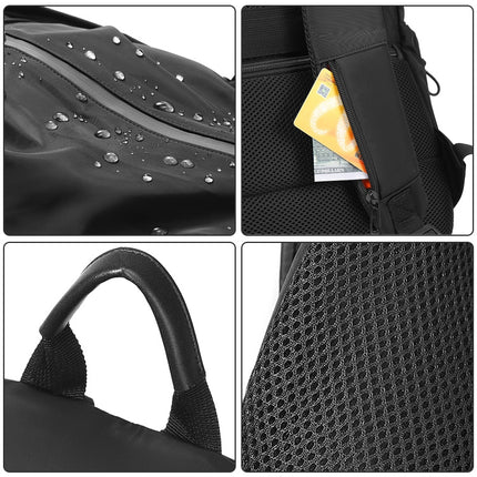 cxs-7203 Multifunctional Oxford Laptop Bag Backpack (Black)-garmade.com