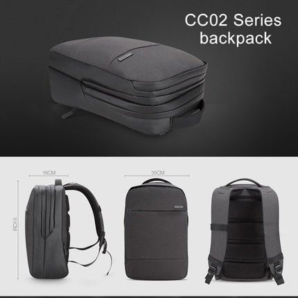 POFOKO CC02 Series 17 inch Multi-functional Large Capacity Business Portable Backpack Computer Bag, Capacity: 30L (Black)-garmade.com