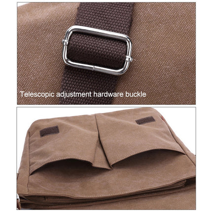 AUGUR 8501 Men Casual Canvas Shoulder Messenger Crossby Bag(Coffee)-garmade.com