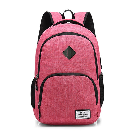 AUGUR 966 Retro Casual Oxford Cloth Backpack Shoulders Laptop Bag(Pink)-garmade.com
