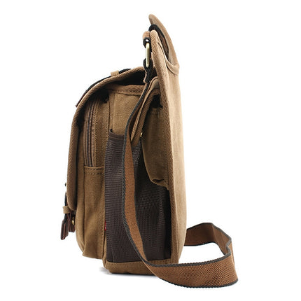 AUGUR 2136 Men Multi-function Retro Canvas Knight Bag Shoulder Messenger Crossby Bag (Coffee)-garmade.com