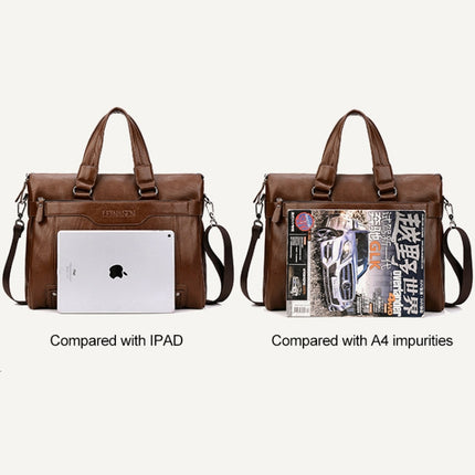 WEIXIER 15036-4 Multifunctional Men Business Handbag Computer Briefcase Single Shoulder Bag with Handbag (Black)-garmade.com