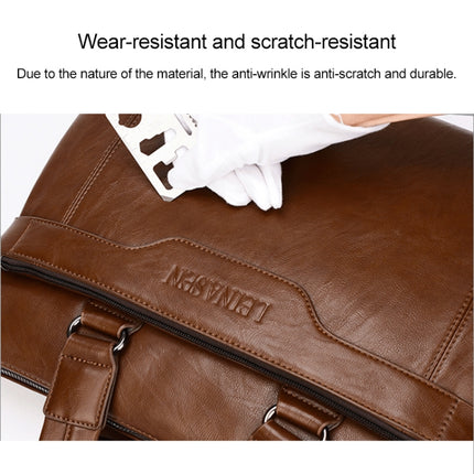 WEIXIER 15036-4 Multifunctional Men Business Handbag Computer Briefcase Single Shoulder Bag with Handbag (Brown)-garmade.com
