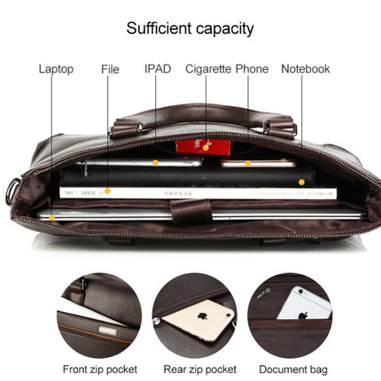 WEIXIER 16037 Multifunctional Men Business Handbag Computer Briefcase Single Shoulder Bag (Black)-garmade.com