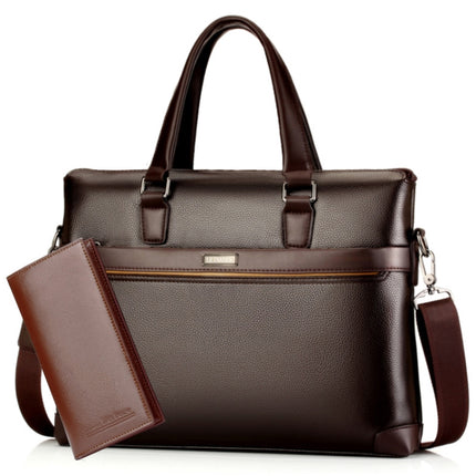 WEIXIER 16037 Multifunctional Men Business Handbag Computer Briefcase Single Shoulder Bag with Handbag(Brown)-garmade.com