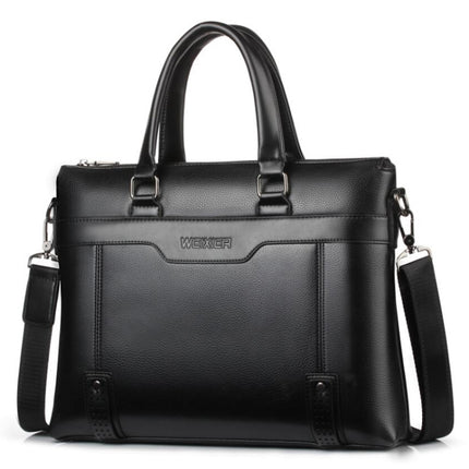 WEIXIER 18065 Men Business Style PU Leather Single Shoulder Bag Handbag (Black)-garmade.com