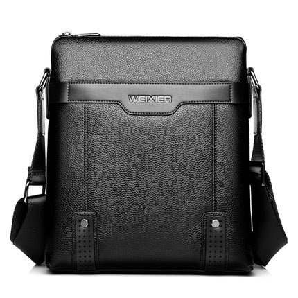 WEIXIER 18067 2 In 1 Men Leisure Style PU Leather Single Shoulder Bag with Handbag (Black)-garmade.com