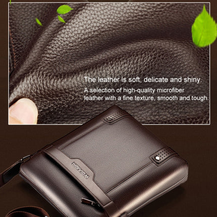 WEIXIER 18067 2 In 1 Men Leisure Style PU Leather Single Shoulder Bag with Handbag (Brown)-garmade.com