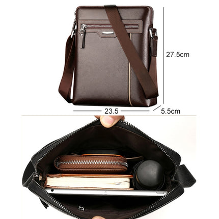 WEIXIER 18072 Men Business Leisure Style PU Leather Single Shoulder Bag (Black)-garmade.com