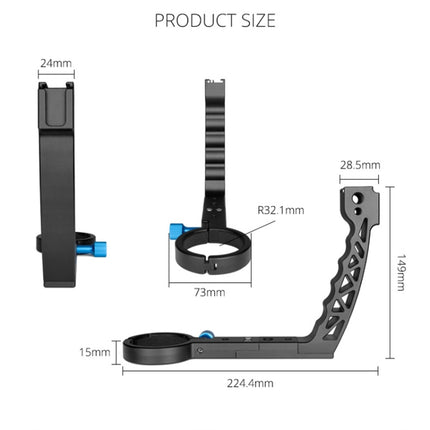 YELANGU A67 Lifting Handle Pot Handheld Stabilizer Extension Mount for DJI Ronin S (Black)-garmade.com