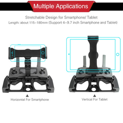 Sunnylife TY-ZJ034 Upgrade Full Aluminum Alloy Smartphone & Tablet Holder for DJI Mavic 2 / Mavic Pro / Mavic Air / Spark(Black)-garmade.com