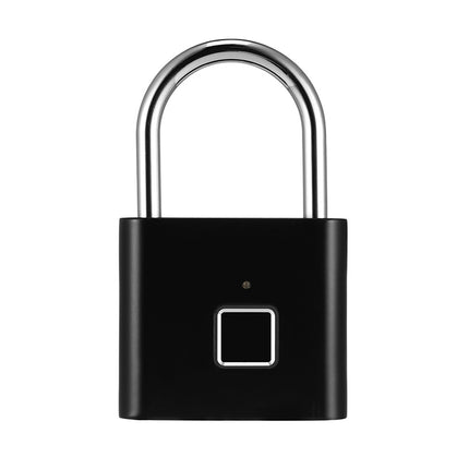 Stainless Steel Automatic Intelligent Fingerprint Padlock Electronic Lock, 10 Fingerprint Edition(Black)-garmade.com