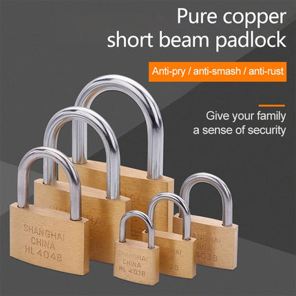 Copper Padlock Small Lock, Style: Short Lock Beam, 20mm Open-garmade.com